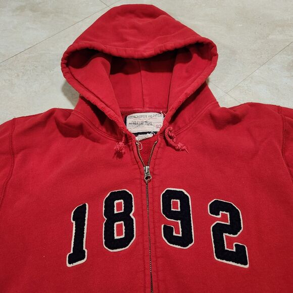 VTG Abercrombie & Fitch A&F Mens XL Full Zip Heavyweight Hoodie Sweatshirt - Picture 6 of 13